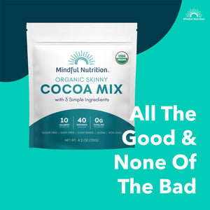 Organic Skinny Hot Cocoa Mix | 40 Serving Size 3G | Sugar Free Hot Chocolate 4.2Oz