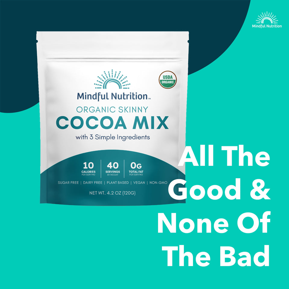 Organic Skinny Hot Cocoa Mix | 40 Serving Size 3G | Sugar Free Hot Chocolate 4.2Oz