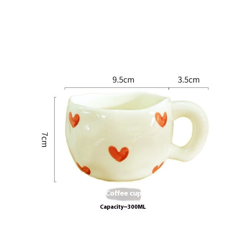 Cute Girl Heart Home Creative Hand-pinched Coffee Cup