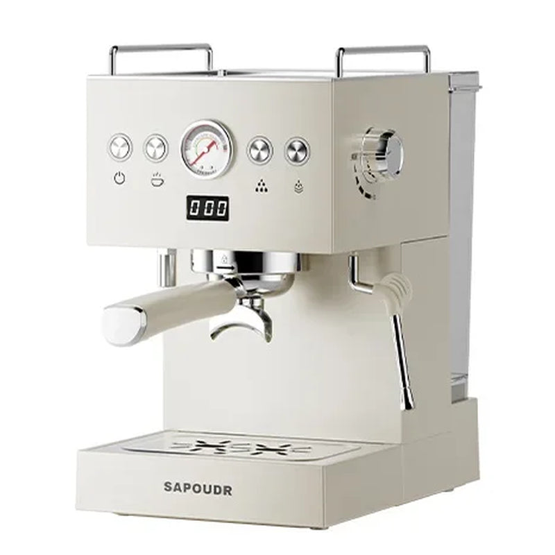 Small Commercial Coffee Machine Simple Control Panel Italian Semi-Automatic Coffee Machine Can Make Milk Foam Latte Americano