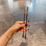 1pc Portable Universal Stirring Spoon High-looking Light Luxury Artificial Diamond Long Handle Stirring Spoon 304 Stainless Steel Extended Coffee Spoon Creative Dessert Honey Spoon