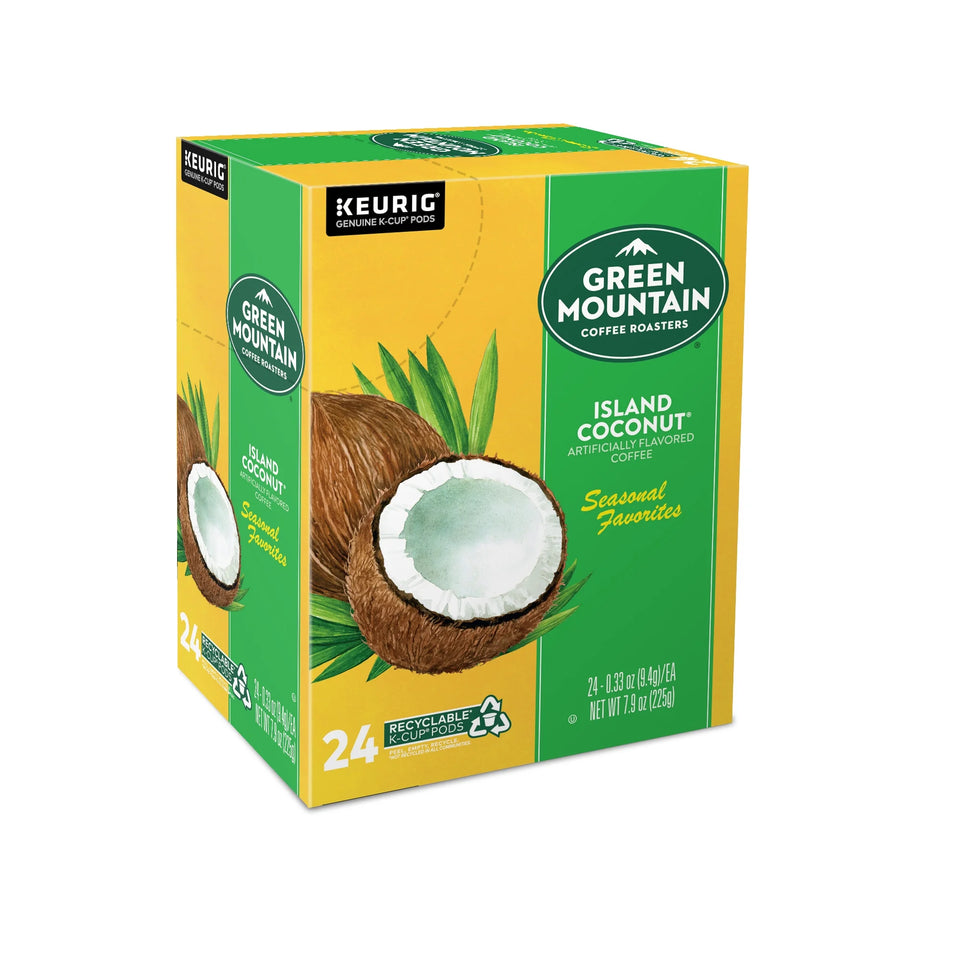 Green Mountain Coffee Island Coconut, K-Cup Pods, Light Roast, 24 Count for Keurig Brewers