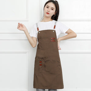 Adjustable Buckle Canvas Apron Supermarket Cafe Fast Food Restaurant Work Clothes