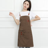Adjustable Buckle Canvas Apron Supermarket Cafe Fast Food Restaurant Work Clothes
