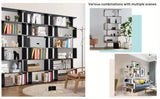 1pc Costway 6 Tier S-Shaped Bookshelf Storage, Display Bookcase Decor Z-Shelf, Coffee