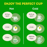 Signature Blend Green Tea Bags, Unsweetened Teabags for Hot or Iced Tea with Caffeine and Flavonoids, 40 Count
