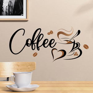 Wall Sticker English Coffee Bean
