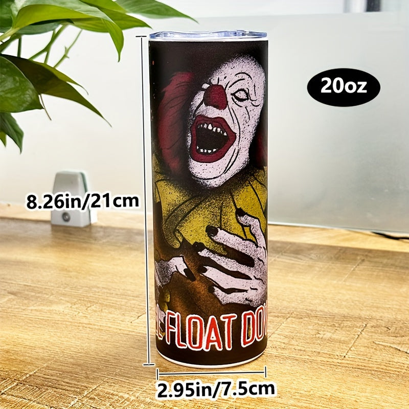 1pc, Stainless Steel Coffee Cup, Cold Drink Ice Water Cup, Christmas Cup, Horror-Themed Insulated Travel Cup, Summer Outdoor Beverage Cup, Fruit Juice Beverage Cup, Halloween Gifts