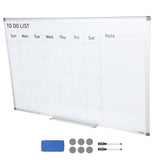 Calendar Whiteboard, 36 X 24 Inches Magnetic Dry Erase Calendar Board, Monthly Planner Whiteboard For Wall, 1 Magnetic Erase & 2 Dry Erase Marker & Movable Tray For Restaurant Office Home School