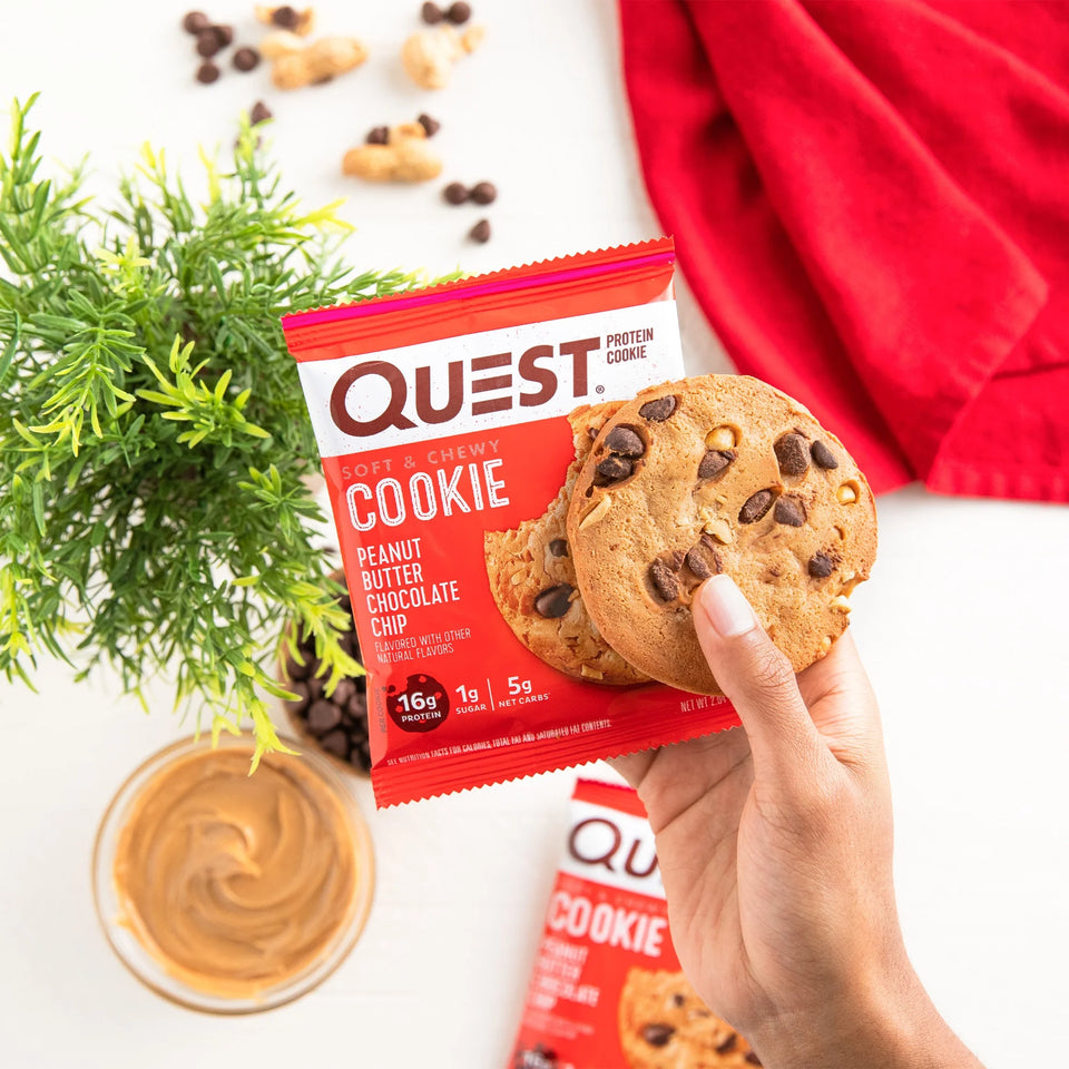 Quest Protein Cookie, Keto Friendly, Peanut Butter Chocolate Chip Flavored, Soft and Chewy, 12 Count