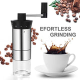 Vanuat Manual Coffee Grinder Stainless Steel Ceramic Burr Bean Crank Portable Grinder for Café Home Roast Dark Medium Light Drip Coffee Cold Brew Espresso French Press Turkish Brew Ceramic Adjustable