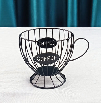 Coffee cup storage basket