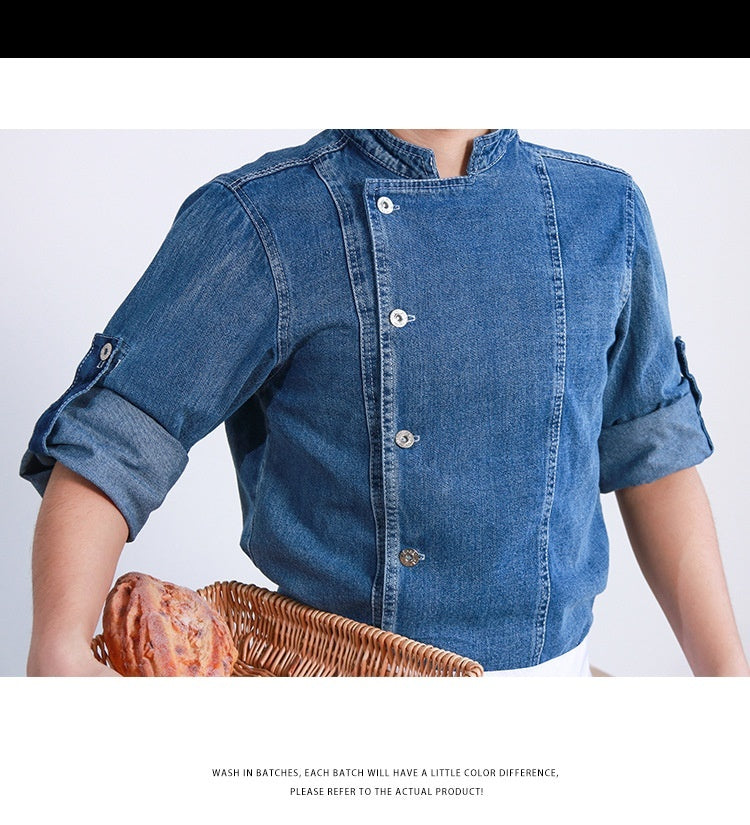 Western Restaurant Chef Overalls Short Sleeve Rear Kitchen Baking Printing Hotel