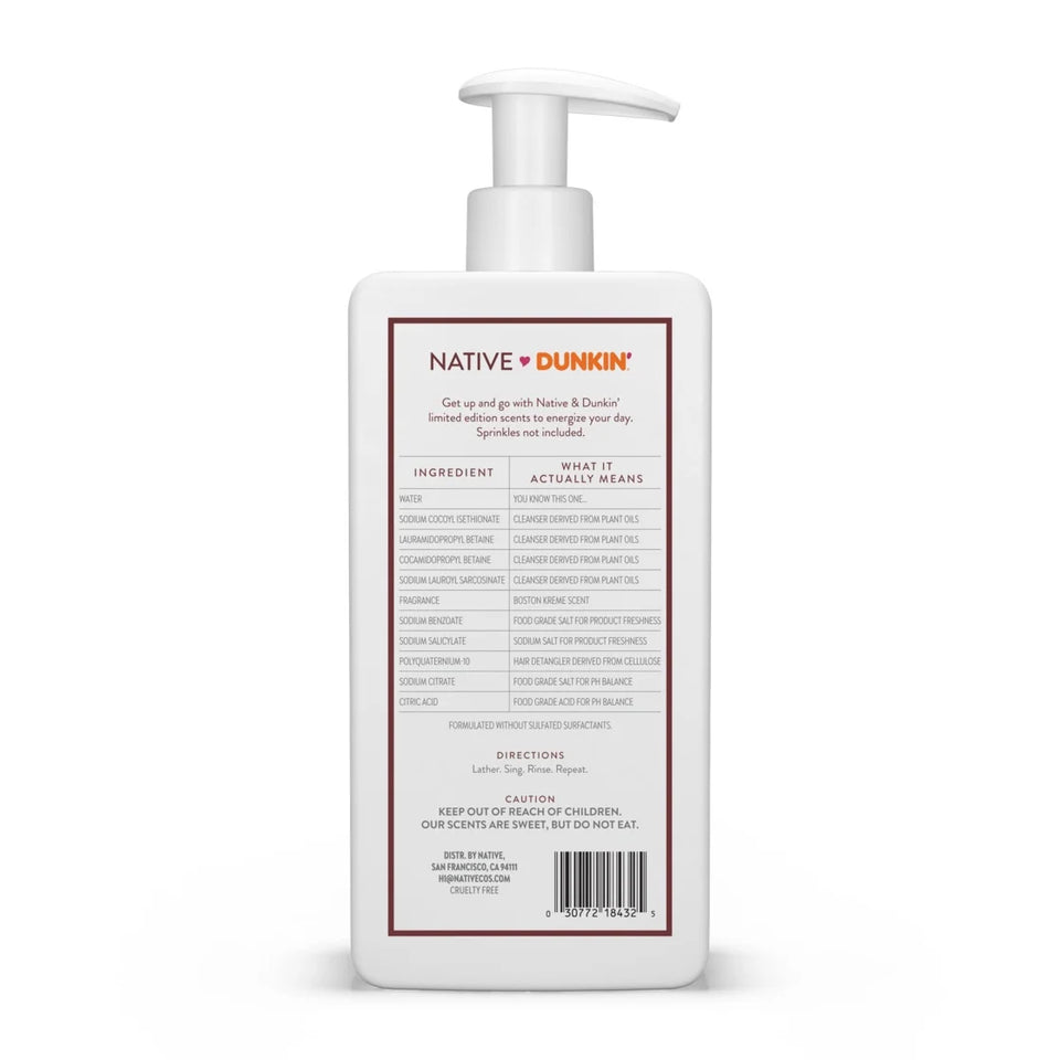Sulfate Free Shampoo, Dunkin' Boston Kreme, Moisturizing, 16.5 Fl Oz