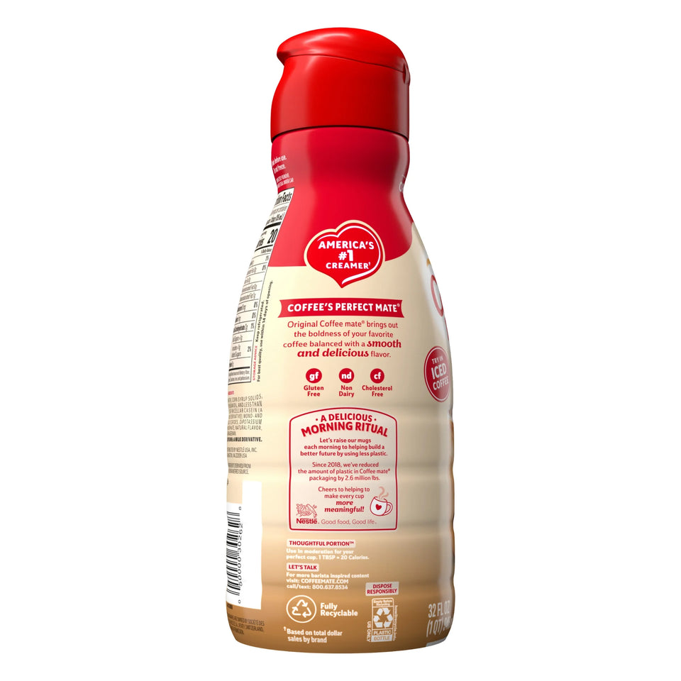 Coffee Mate Original Flavored Gluten Free Liquid Non-Dairy Coffee Creamer, 32 Fl Oz