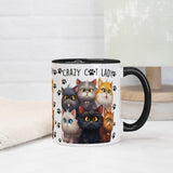 Crazy Cat Lady Ceramic Coffee Mug - Hand Wash Only, BPA-Free, Insulated, Reusable, Round Shape - Animal Themed Graphic Print Mug for Multipurpose Use - Perfect Gift for Cat Lovers on Christmas, Thanksgiving, Valentine's Day,