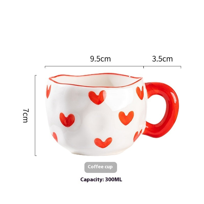 Cute Girl Heart Home Creative Hand-pinched Coffee Cup