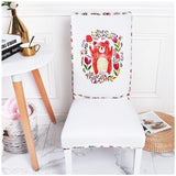 Floral Printing Spandex Chair Cover Stretch Elastic Dining Seat Cover for Wedding Banquet Restaurant Hotel Anti-dirty Removable