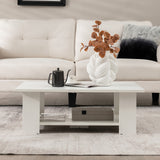 1pc 2-Tier Wooden Coffee Table With Storage Shelf, Cocktail Table For Living Room, Sturdy And Durable Home Furniture