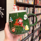 Ceramic Creative Home Coffee Cup With Lid Spoon