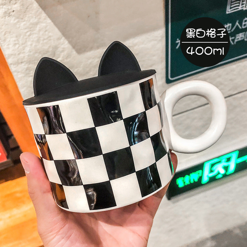 Checkerboard Retro Creative Coffee Kettle