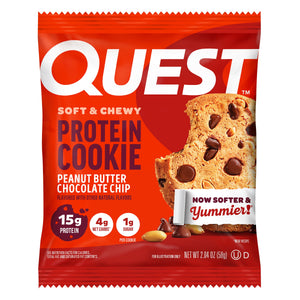 Quest Protein Cookie, Keto Friendly, Peanut Butter Chocolate Chip Flavored, Soft and Chewy, 12 Count