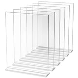 VEVOR Acrylic Sign Holder, 6 Pack 8.5 X 11-inch Brochure Display Holders, T-Shape Double Sided Display Sign Stand, Clear Acrylic Table Menu Photo Paper Holder For Restaurant Office Wedding Bar