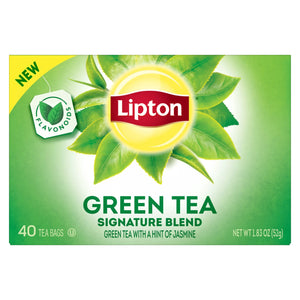 Signature Blend Green Tea Bags, Unsweetened Teabags for Hot or Iced Tea with Caffeine and Flavonoids, 40 Count