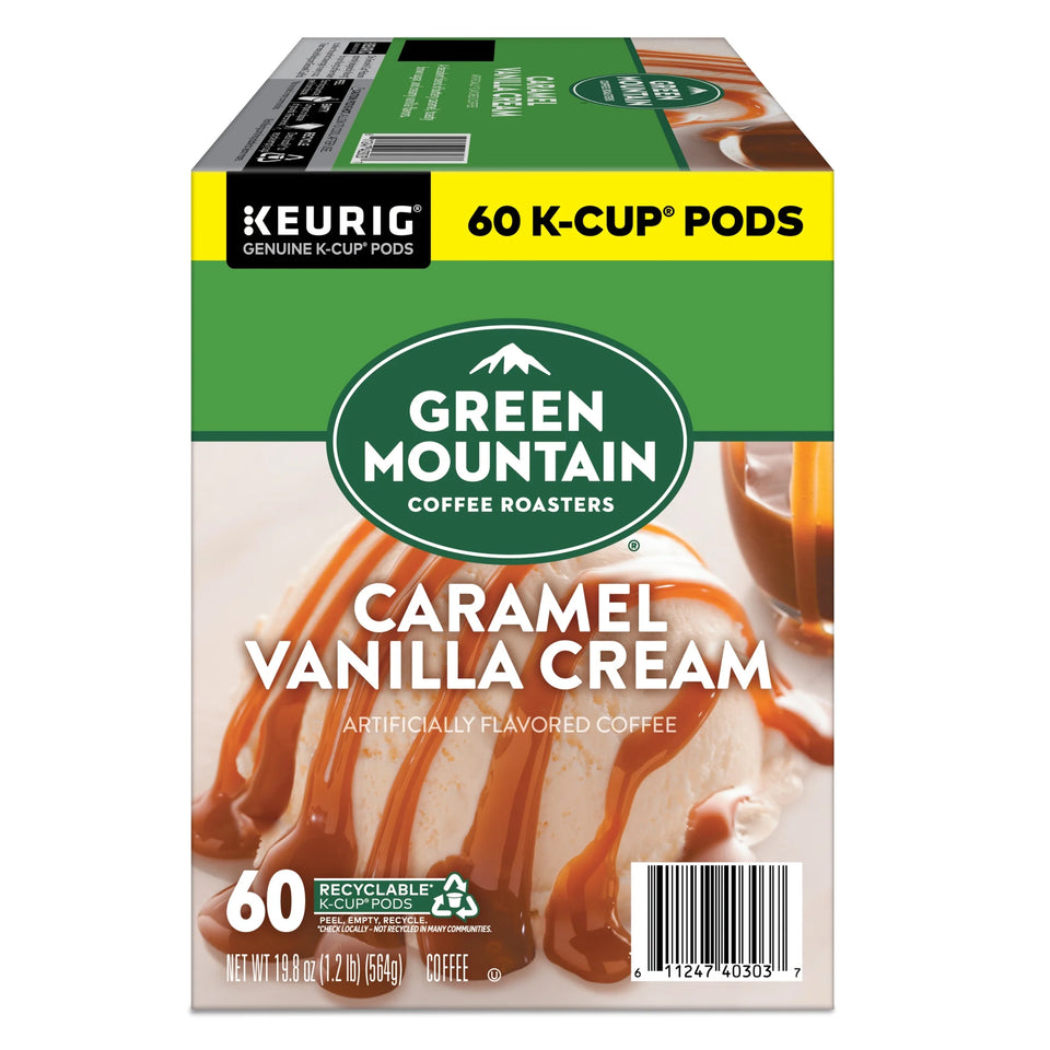 , Caramel Vanilla Cream Light Roast K-Cup Coffee Pods, 60 Count
