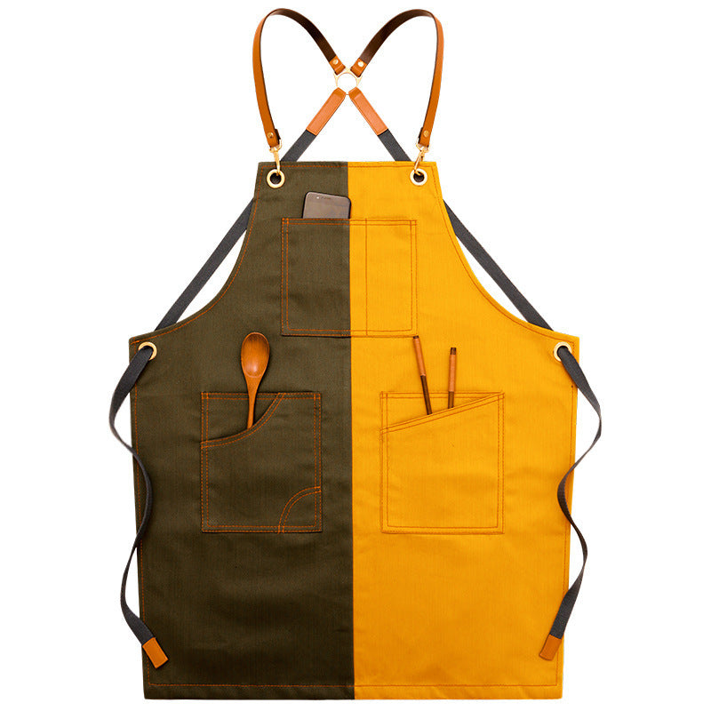 Denim Apron Female Fashion Barista Work Clothes Waist