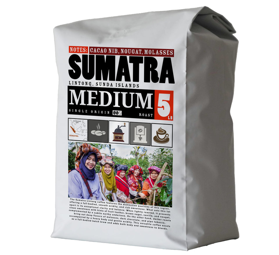 5lb VOLCANIC CULT COFFEE Whole Bean, Medium Roast, Delicious Taste, Heavenly Aroma - Fresh Bulk, Organic Fresh Artisan Premium Coffee Beans regions Sumatra, Vanuatu, Brazil, Colombia, Ethiopia