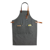 Cowhide Strap Denim Apron Coffee Shop Barber