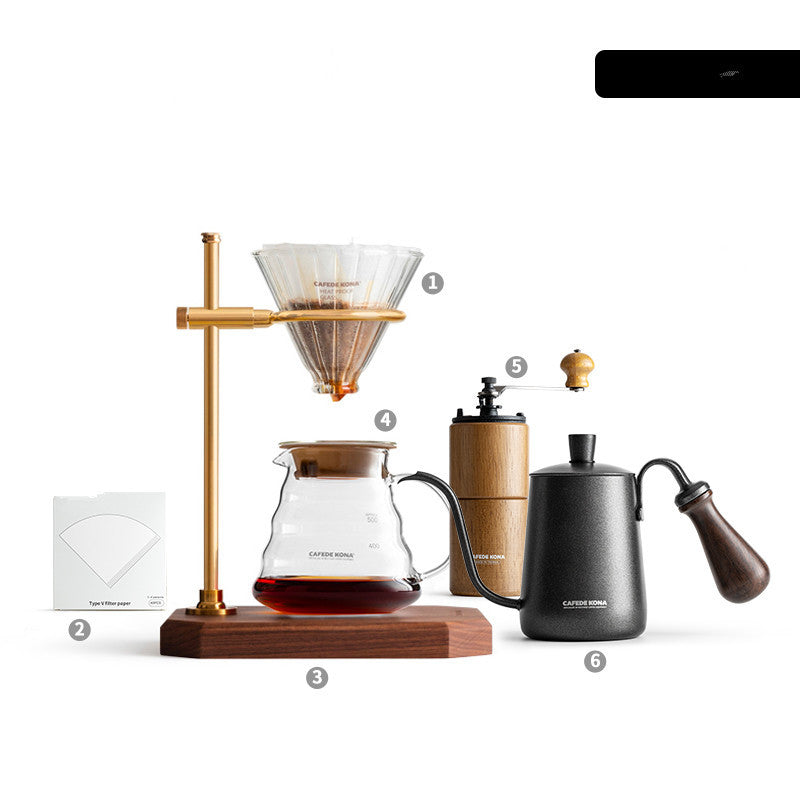 Cafe Kona Coffee Pot Household Hand Flushing Drip Time Filter Cup
