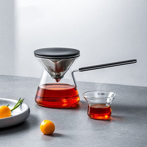 Magnetic Press Type Tea Pot And Glass Cup