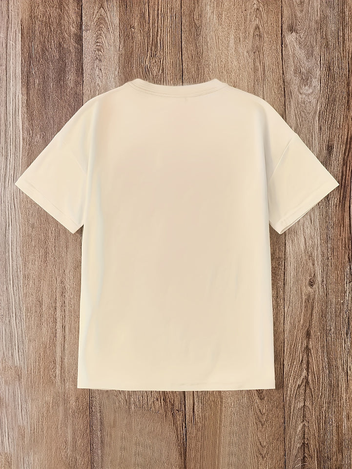 Peace Love Coffee Print, Girls Comfy T-shirt & Shorts Set, Casual Lightweight And Trendy Clothing For Summer