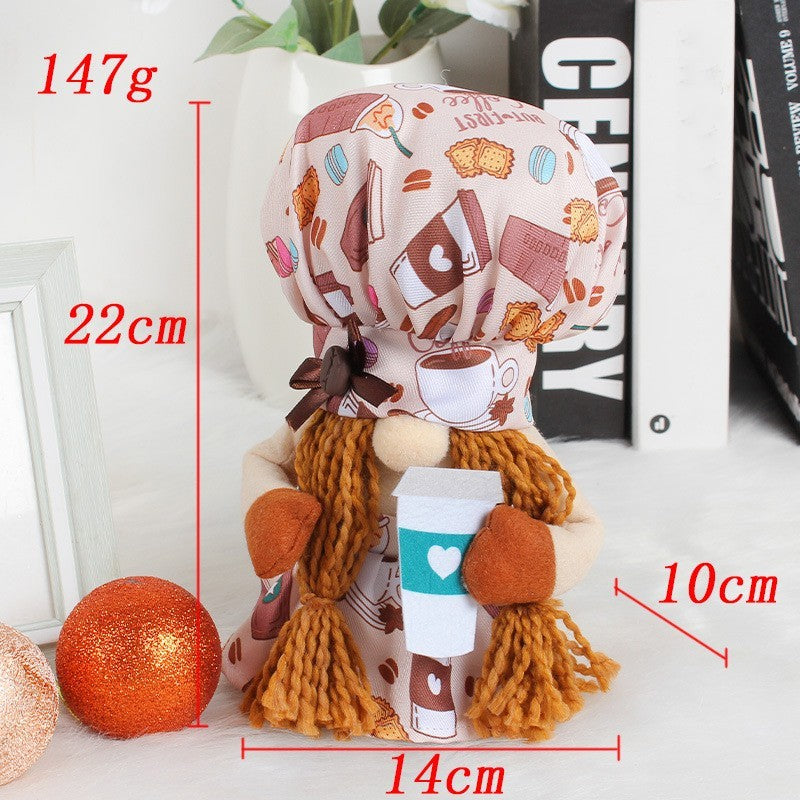 Coffee Cup Rudolph Doll Decoration Arrangement Ornament
