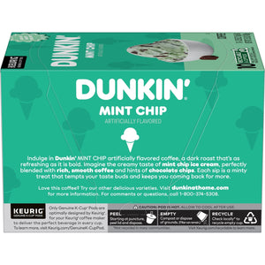 Dunkin’ Mint Chip Artificially Flavored, Dark Roast, Coffee, Keurig K Cup Pods, 10 Count Box