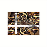 1pc Black Golden Large Flower High-end Rug Large Flower Pattern Retro Texture Premium Home Style Floor Mat Non-slip Kitchen Mat, Hotel Coffee Shop Bar Living Room Bedroom Decorative Rug, Waterproof Comfortable Mat