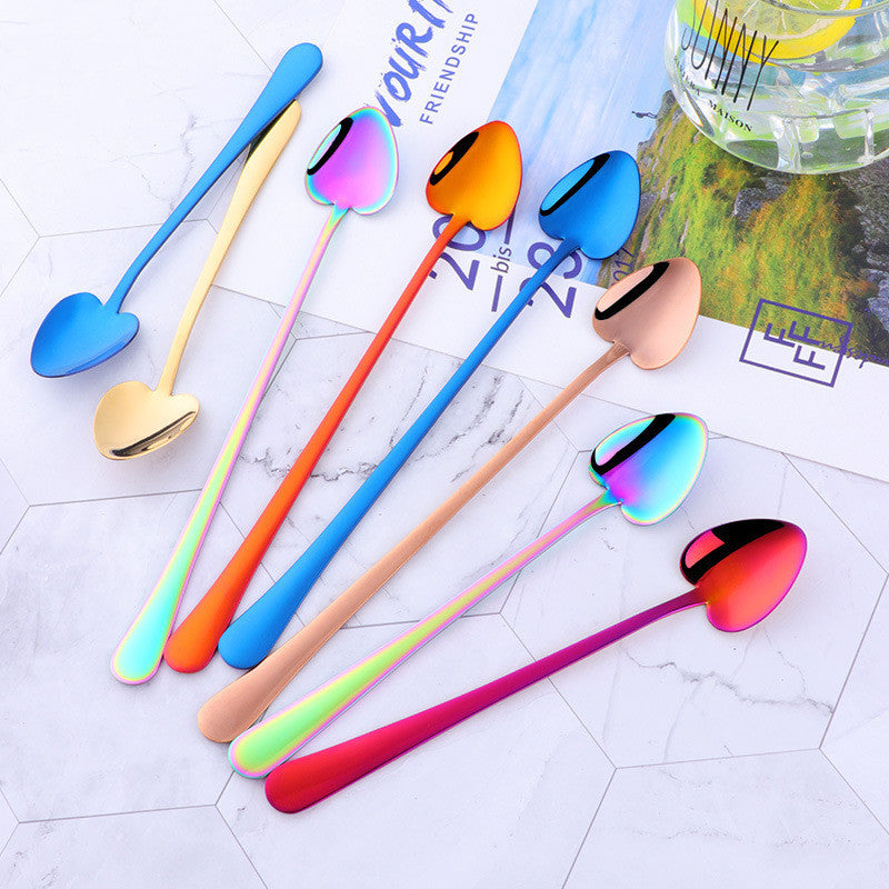 304 Stainless Steel Ice Heart-shaped Creative Coffee Dessert Spoon