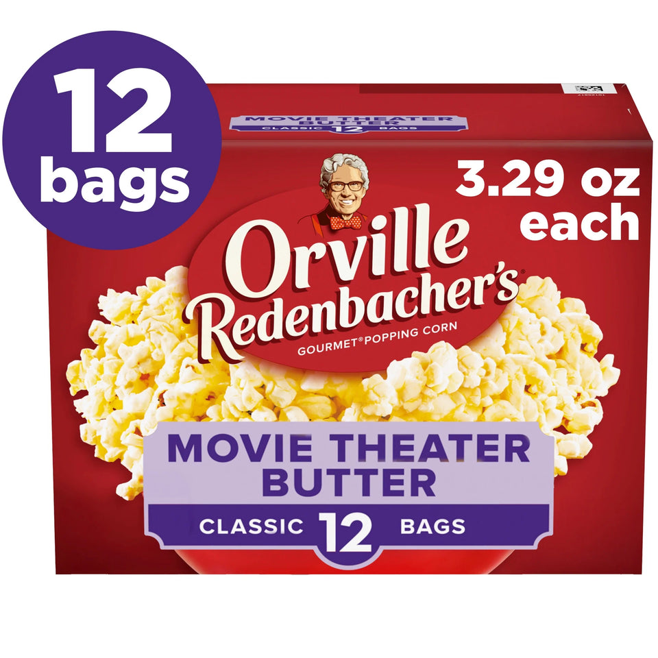 Movie Theater Butter Microwave Popcorn, 3.3 Oz, 12-Count (4 Pack)