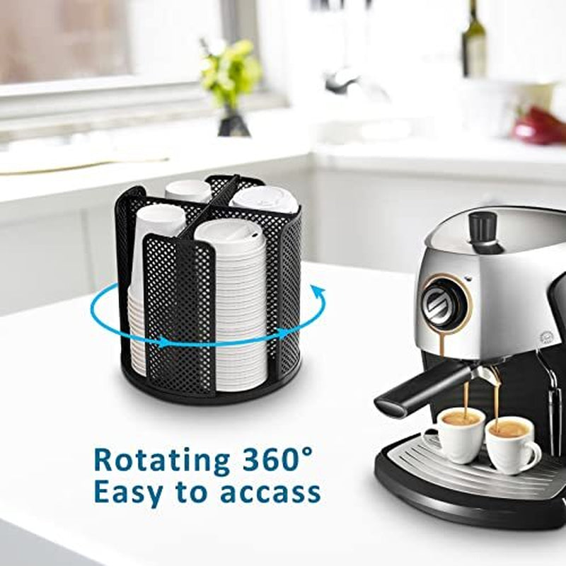 Cup and Lid Organizer Cup Dispenser Coffee Cup Organizer Paper Cup Holder Rotati