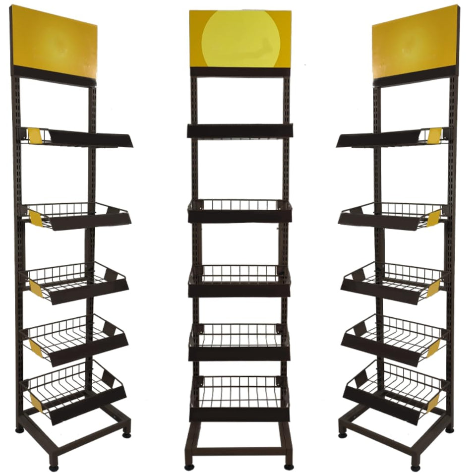 Custom Floor Display Stand Rack Organizer for Gloceries Store Supermarket Shopping Retail Vendors Book Store Exhibition drugstore shop for Coffee Beans Tea Bags Snack Food Beverage Metal Wooden Carton Collection Large Medium Floor Counterto