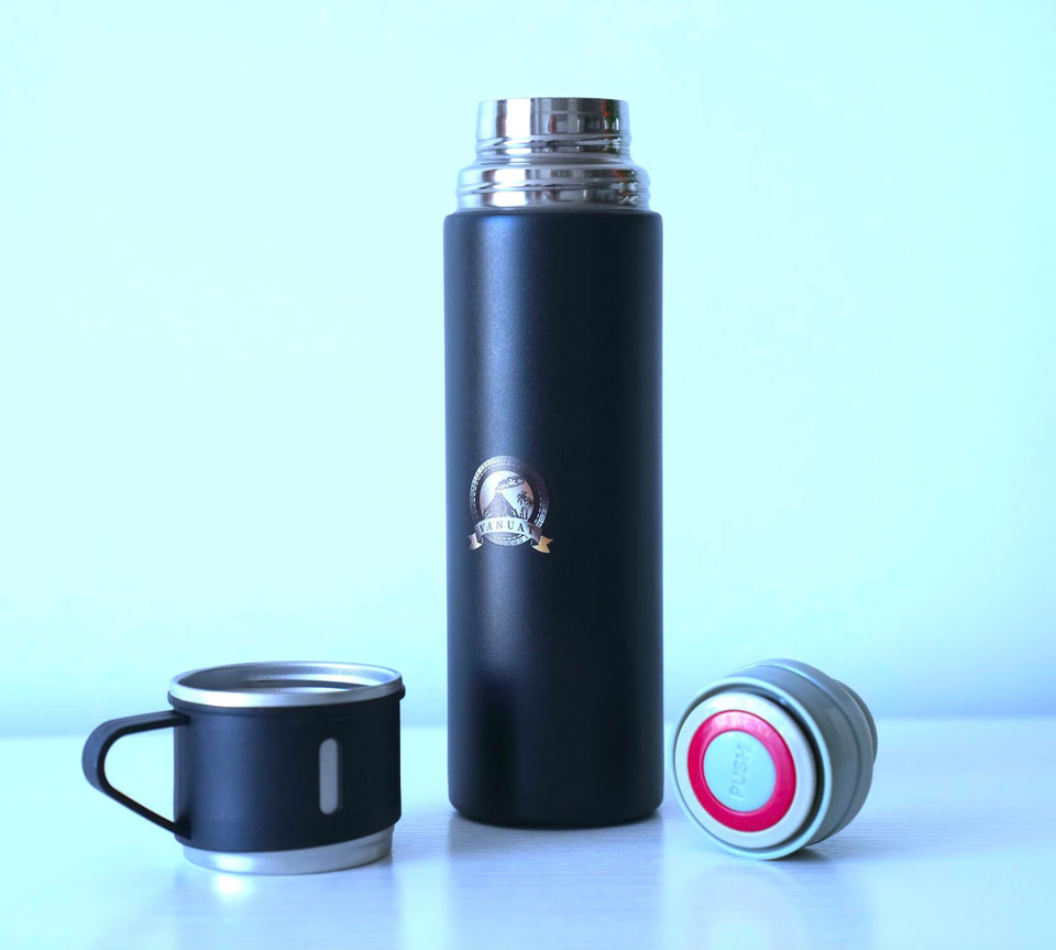 FLASK VANUAT Sports Stainless Steel Wide Mouth Water Bottle Double-Wall Vacuum Insulation Keeps Liquids Hot or Cold with Insulated Thermos Tumbler Mug Cup Sweat Design COLLECTIONS