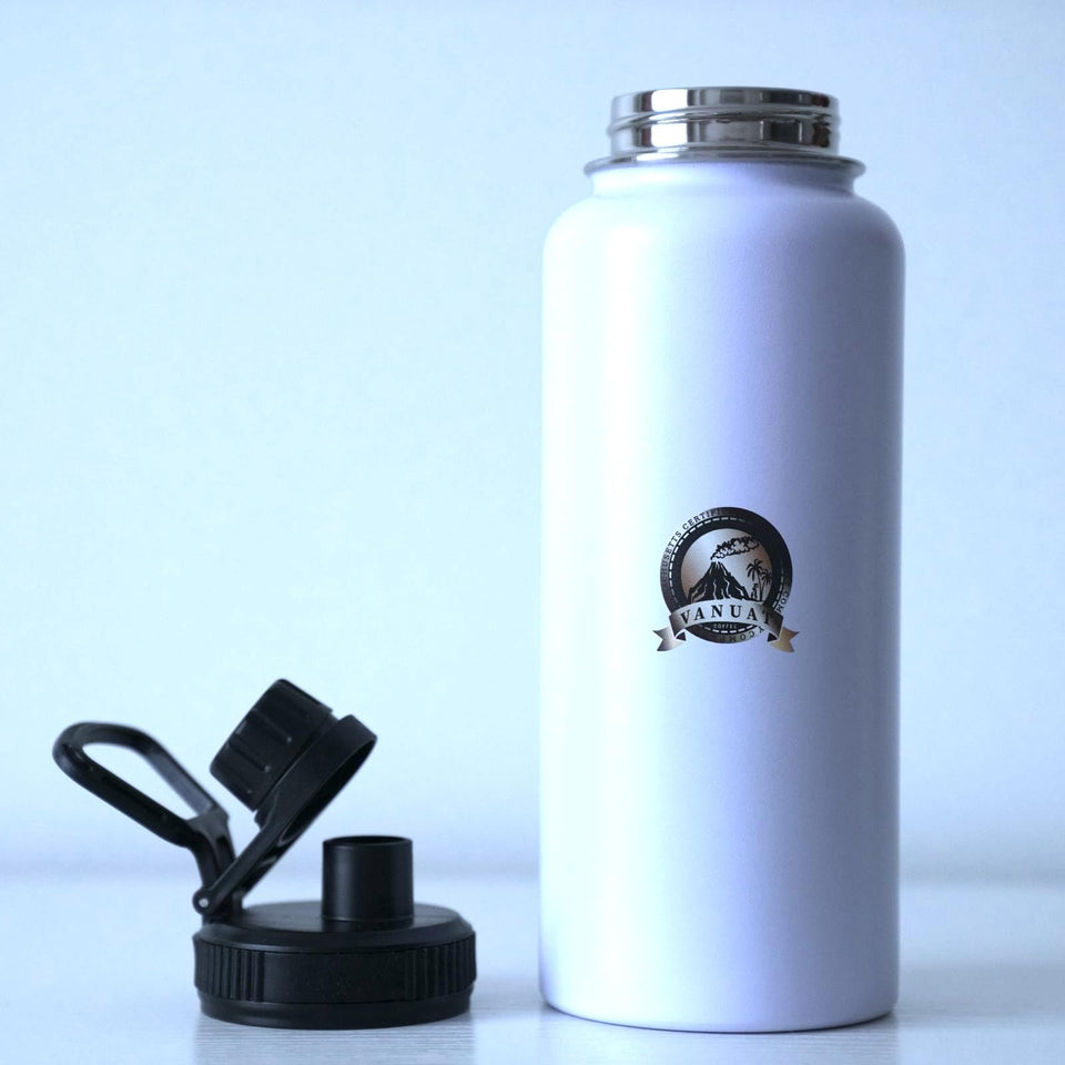 FLASK VANUAT Sports Stainless Steel Wide Mouth Water Bottle Double-Wall Vacuum Insulation Keeps Liquids Hot or Cold with Insulated Thermos Tumbler Mug Cup Sweat Design COLLECTIONS