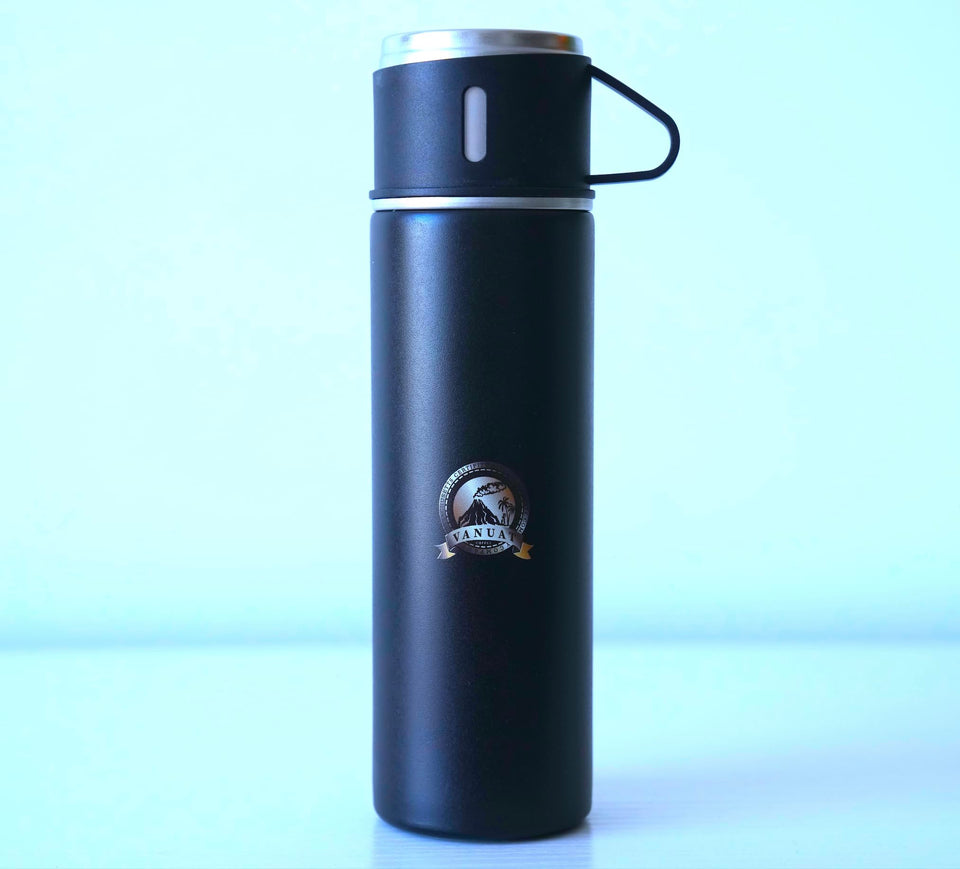 FLASK VANUAT Sports Stainless Steel Wide Mouth Water Bottle Double-Wall Vacuum Insulation Keeps Liquids Hot or Cold with Insulated Thermos Tumbler Mug Cup Sweat Design COLLECTIONS