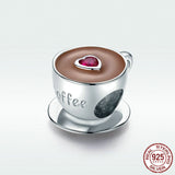 S925 coffee cup beaded
