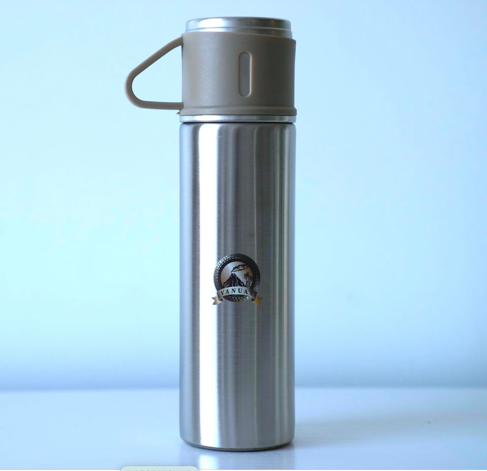 FLASK VANUAT Sports Stainless Steel Wide Mouth Water Bottle Double-Wall Vacuum Insulation Keeps Liquids Hot or Cold with Insulated Thermos Tumbler Mug Cup Sweat Design COLLECTIONS