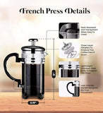 Vanuat Manual Coffee Grinder Stainless Steel Ceramic Burr Bean Crank Portable Grinder for Café Home Roast Dark Medium Light Drip Coffee Cold Brew Espresso French Press Turkish Brew Ceramic Adjustable