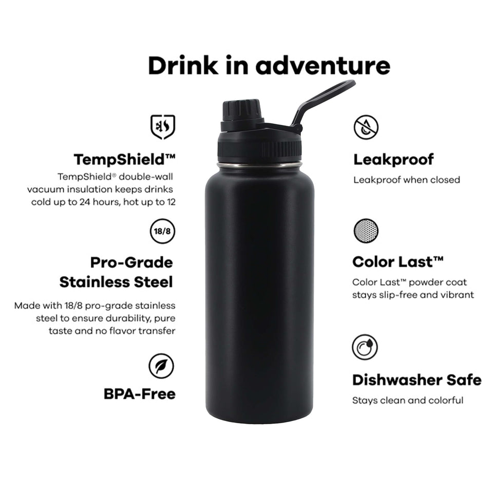 FLASK VANUAT Sports Stainless Steel Wide Mouth Water Bottle Double-Wall Vacuum Insulation Keeps Liquids Hot or Cold with Insulated Thermos Tumbler Mug Cup Sweat Design COLLECTIONS