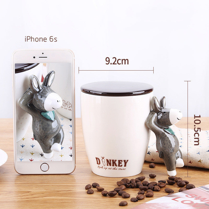 High-value Mark Mug Women's Home With Lid Spoon Couple Coffee Cup